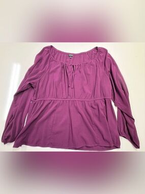torrid Plum Long-Sleeve Peasant Blouse